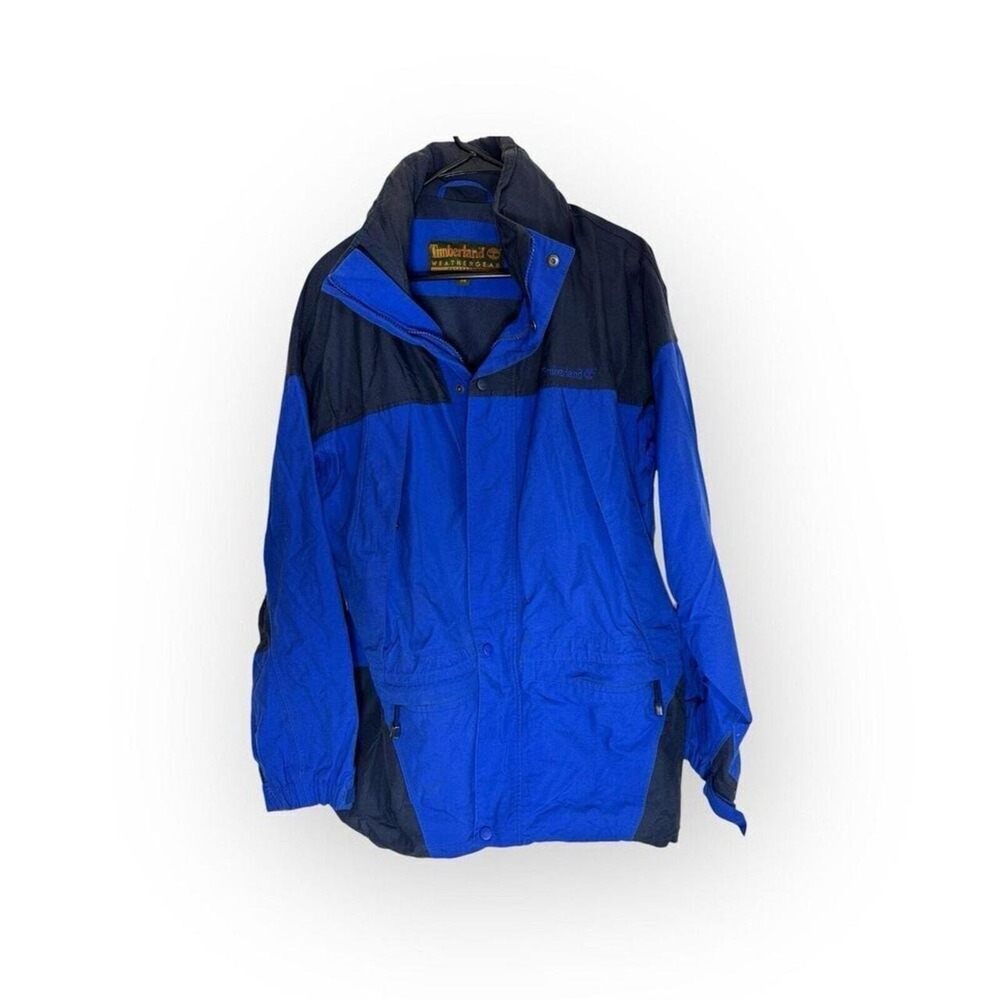Timberland Weathergear Vintage Blue Black Waterproof Ski Jacket Mens Medium